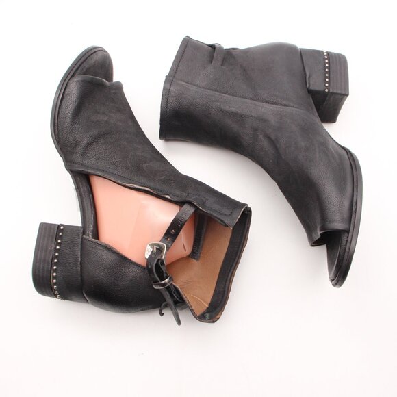 A.S.98 Black Ankle Boots with Buckle Detail - Picture 8 of 10